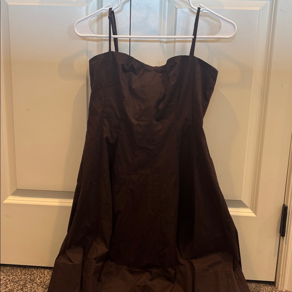 STAUD Dark Brown Mini Dress